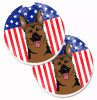 Dog Themed American Flag Cup Holder Car Coasters (Set of 2) - S000213B001695P076423V010