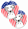 Dog Themed American Flag Cup Holder Car Coasters (Set of 2) - S000213B001695P076423V009