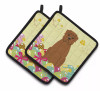 Easter Eggs Dog Pair of Pot Holders - S000213B001695P083193V009