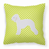 Checkerboard Print With Dog Fabric Decorative Pillow - BB3794PW1818