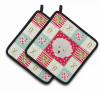 Dog Portrait XOXO on Pair of Pot Holders - S000213B001695P007164V007