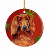 Dog and Christmas Snowflakes Ceramic Ornament - S000213B001695P028144V036