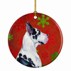 Dog and Christmas Snowflakes Ceramic Ornament - S000213B001695P028144V018