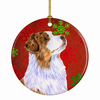 Dog and Christmas Snowflakes Ceramic Ornament - S000213B001695P028144V010