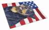 USA American Flag Dog Print Glass Cutting Board Large - S000213B001695P123753V031
