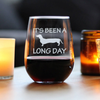 Long Day Stemless Wine Glass - Dachshund Gifts and Decor