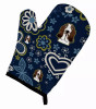 Blue Flowers Dog Art Oven Mitt - S000213B001695P076652V032