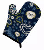 Blue Flowers Dog Art Oven Mitt - S000213B001695P076652V013