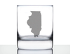 Illinois Outline Whiskey Rocks Glass - Illinoisans Gifts