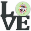 Dog Breed Flowers Design Metal Wall Artwork LOVE - CK4311WALV
