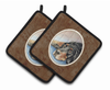 Dog Artwork Pair of Pot Holders - 7062PTHD