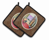 Dog Artwork Pair of Pot Holders - 7128PTHD