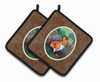 Dog Artwork Pair of Pot Holders - 7118PTHD