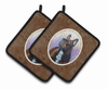 Dog Artwork Pair of Pot Holders - 7117PTHD