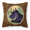 Portrait Artwork with Dog Brown Fabric Decorative Pillow - SS8511PW1414
