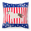 USA Patriotic With Dog Fabric Decorative Pillow - S000213B001695P073804V000