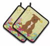 Easter Eggs Dog Pair of Pot Holders - S000213B001695P083192V013