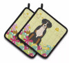 Easter Eggs Dog Pair of Pot Holders - S000213B001695P083192V003