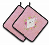 Dogs and Flowers Pair of Pot Holders - CK4229PTHD