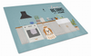 Kitchen Scene Dog Print Glass Cutting Board Large - S000213B001695P020200V025