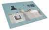 Kitchen Scene Dog Print Glass Cutting Board Large - S000213B001695P020200V020