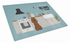 Kitchen Scene Dog Print Glass Cutting Board Large - S000213B001695P020200V017
