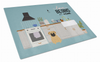 Kitchen Scene Dog Print Glass Cutting Board Large - CK7711LCB