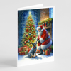 Australian Cattle Dog and Santa Claus Greeting Cards Pack of 8