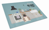 Kitchen Scene Dog Print Glass Cutting Board Large - S000213B001695P020200V034