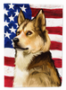 American Flag with Dog Artwork Flag Canvas House Size - CK6509CHF