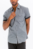 Banks Outline Stitch Button Up - MWSAN92225-GREY-XL