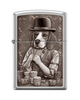 Zippo Poker Dog Beagle Casino Satin Chrome Lighter