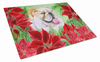Poinsettas Dog Print Glass Cutting Board Large - S000213B001695P111825V002