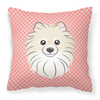 Dog Face Checkerboard Design Fabric Decorative Pillow - S000213B001695P043282V000