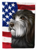 American Flag with Dog Artwork Flag Canvas House Size - S000213B001695P013760V028