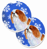 Dog Themed Holiday Christmas Cup Holder Car Coasters (Set of 2) - SS4645CARC