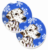 Dog Themed Holiday Christmas Cup Holder Car Coasters (Set of 2) - SS4607CARC