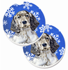 Dog Themed Holiday Christmas Cup Holder Car Coasters (Set of 2) - LH9277CARC