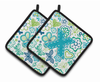 Monogram Floral Pair of Pot Holders - CJ2006-XPTHD