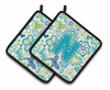 Monogram Floral Pair of Pot Holders - CJ2006-NPTHD