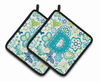 Monogram Floral Pair of Pot Holders - CJ2006-DPTHD
