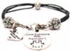I Love Someone With Asperger's Pewter Beaded Black Cord Bracelet
