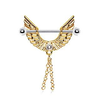 Gold Plated Angel Wing Nipple Ring with Chains - npd013p