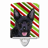 Candy Cane Holiday Christmas Dog Art Ceramic Night Light - SS4567CNL