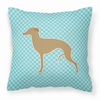 Checkerboard Print With Dog Fabric Decorative Pillow - BB3714PW1818