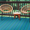 'Cabana' Teal Striped Non-Slip Indoor/Outdoor Rug - CABANA2-4X6