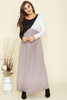 Color Block Long Sleeve Maxi Dress