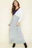 Color Block Long Sleeve Maxi Dress - F3-Eloges-713