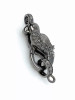 Pave Diamond Clasp, Oxidized Sterling Silver Lobster Clasp with Diamond Bail, Bird Diamond Clasp, Double Sided Diamonds, 25.75mm x 13.5mm Pave Diamond Clasp, Oxidized Sterling Silver Lobster Clasp with Diamond Bail, Bird Diamond Clasp, Double Sided Diamonds, 25.75mm x 13.5mm