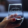 Decorative 2024 New Godmother Stemless Wine Glass Gifts